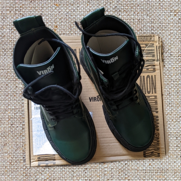 Virón 1992 Forest Apple Vegan Leather Combat Boot - Picture 4 of 6